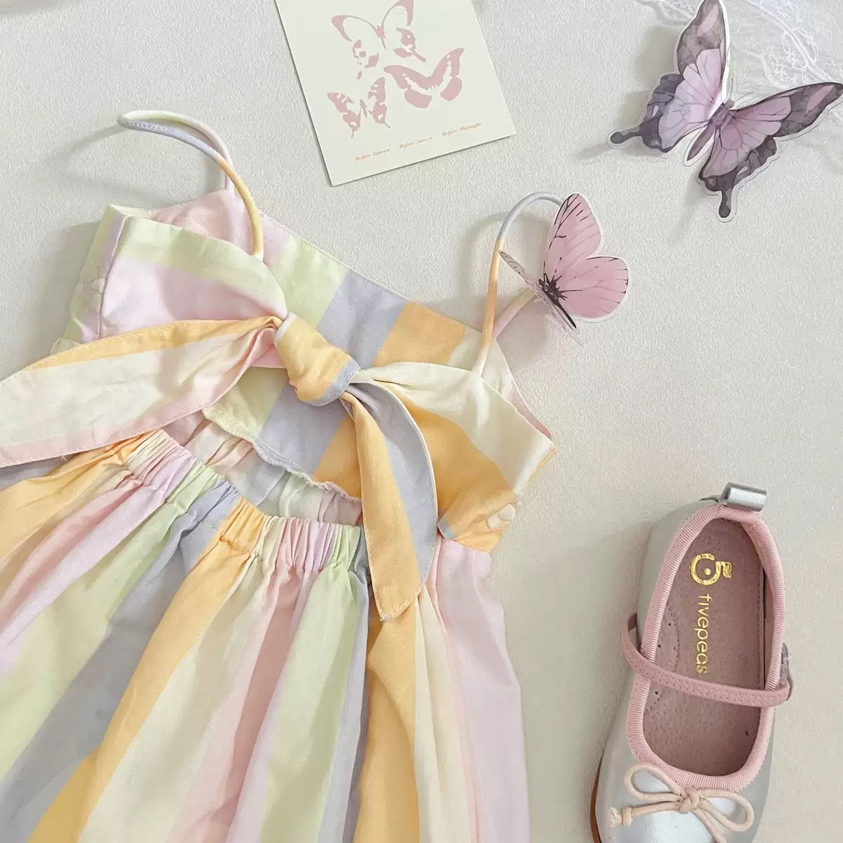 Pastel Rainbow Linen & Cotton Dress (1-2 weeks delivery time)