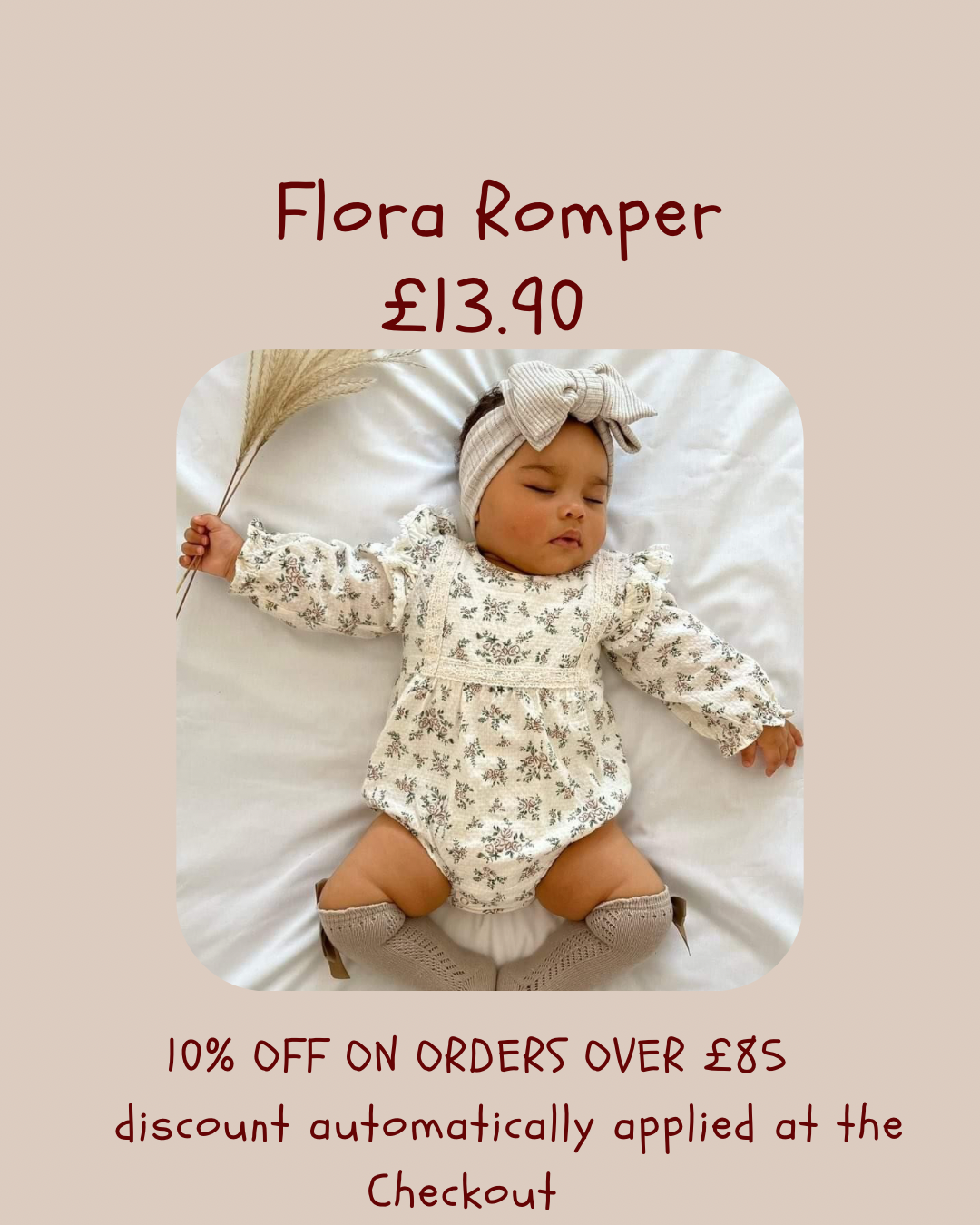 Flora Romper £13.90 (Available from size 0-3 m)