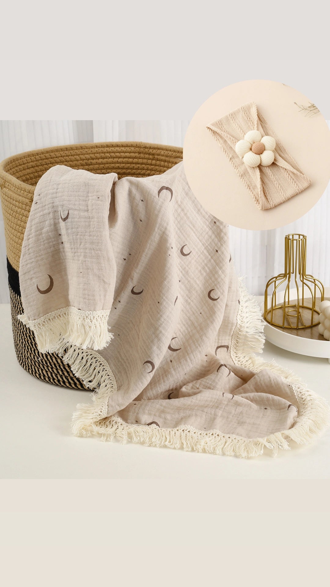 Combo large towel/blanket (110×110cm)+ Hairband ( 1 to 2 weeks delivery time)