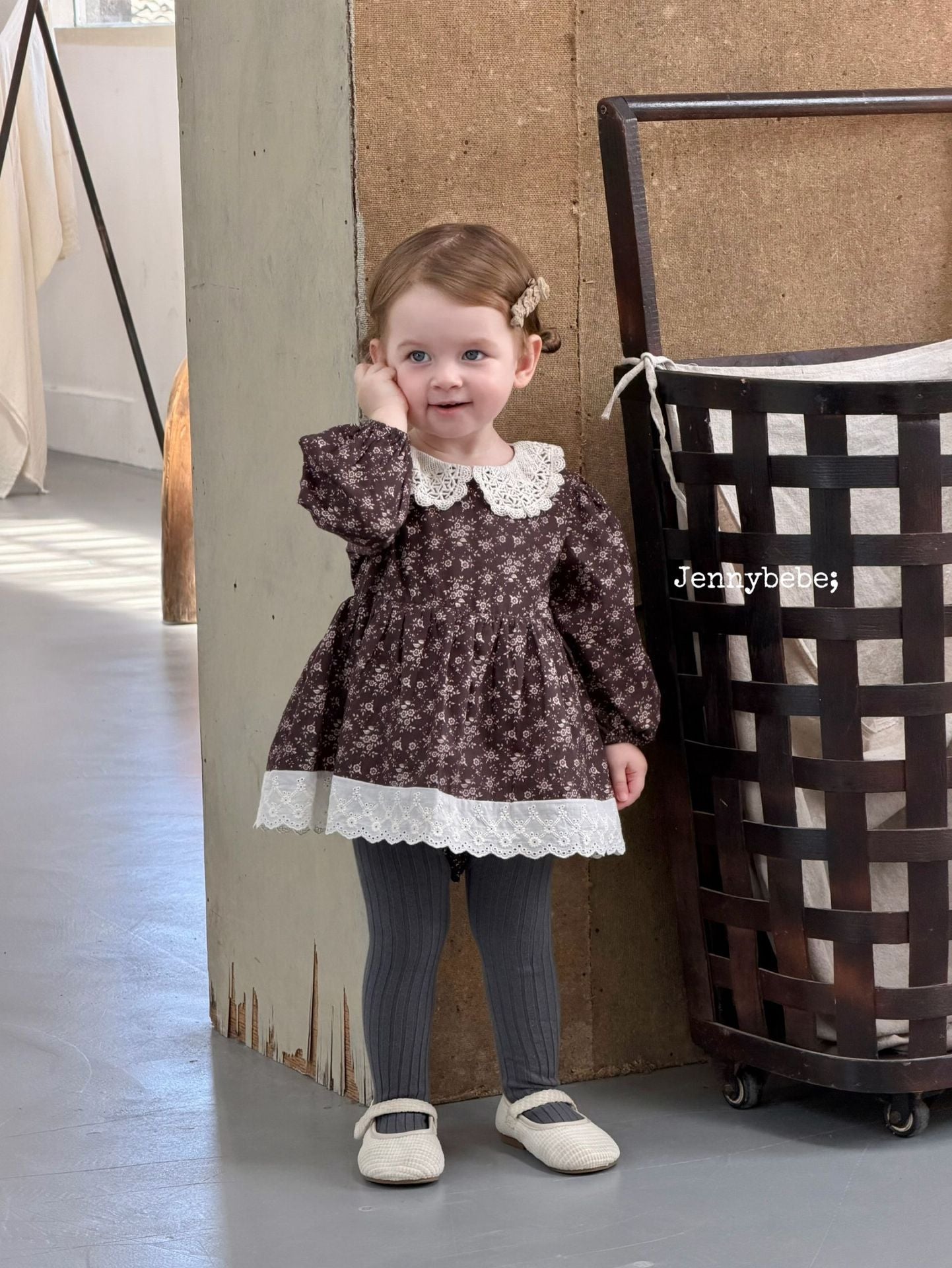 Brown flower Romper (available for pre order only)