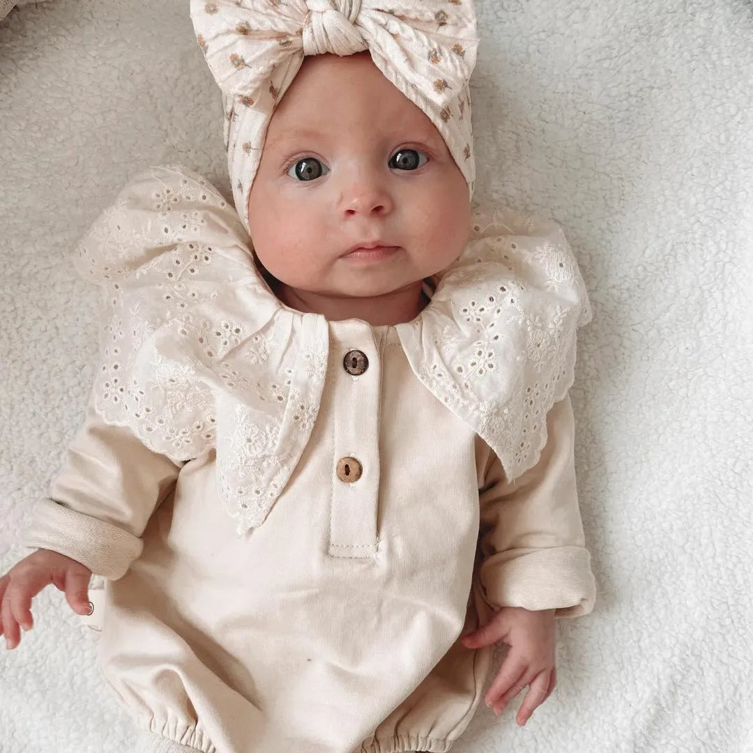 Frill Romper (Black and Beige option) - nunubebe