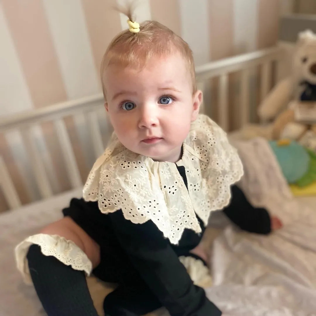 Frill Romper (Black and Beige option) - nunubebe