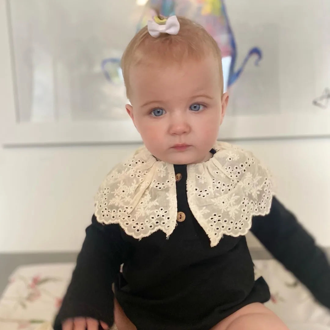 Frill Romper (Black and Beige option) - nunubebe