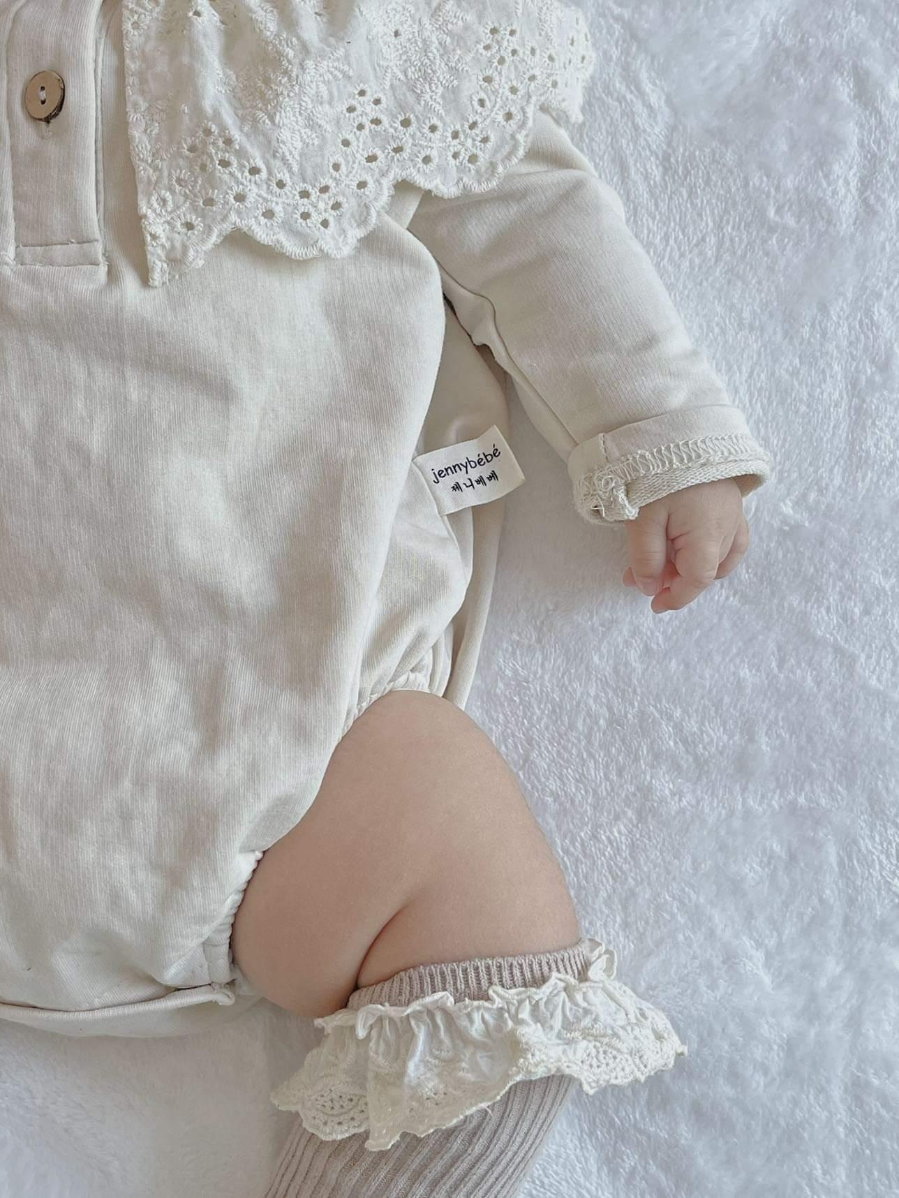 Frill Romper (Black and Beige option) - nunubebe