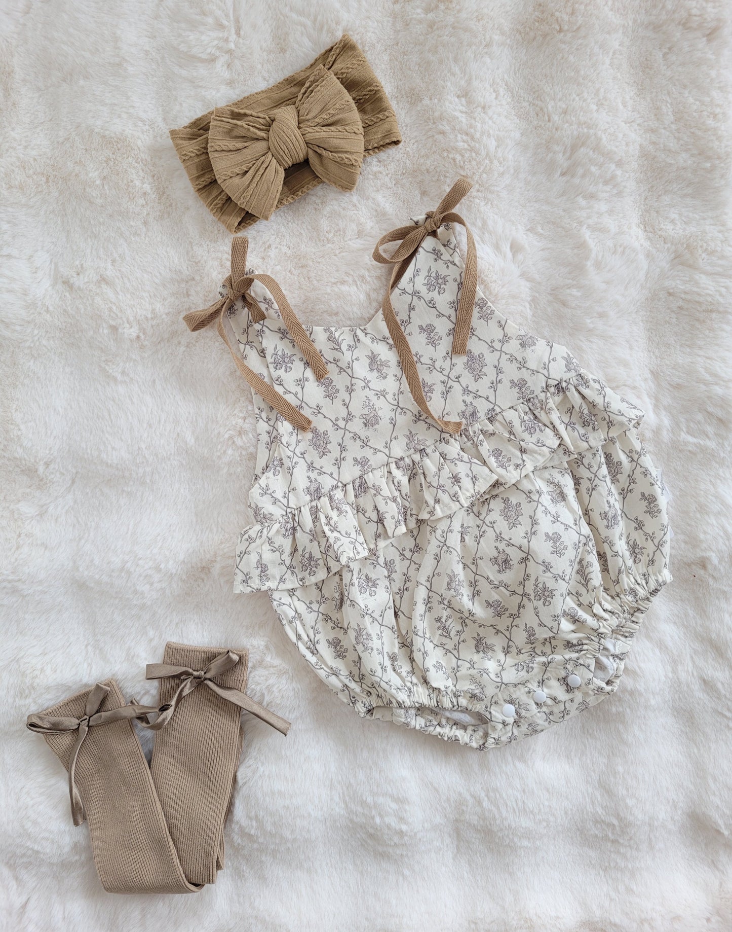 Latte Floral Romper