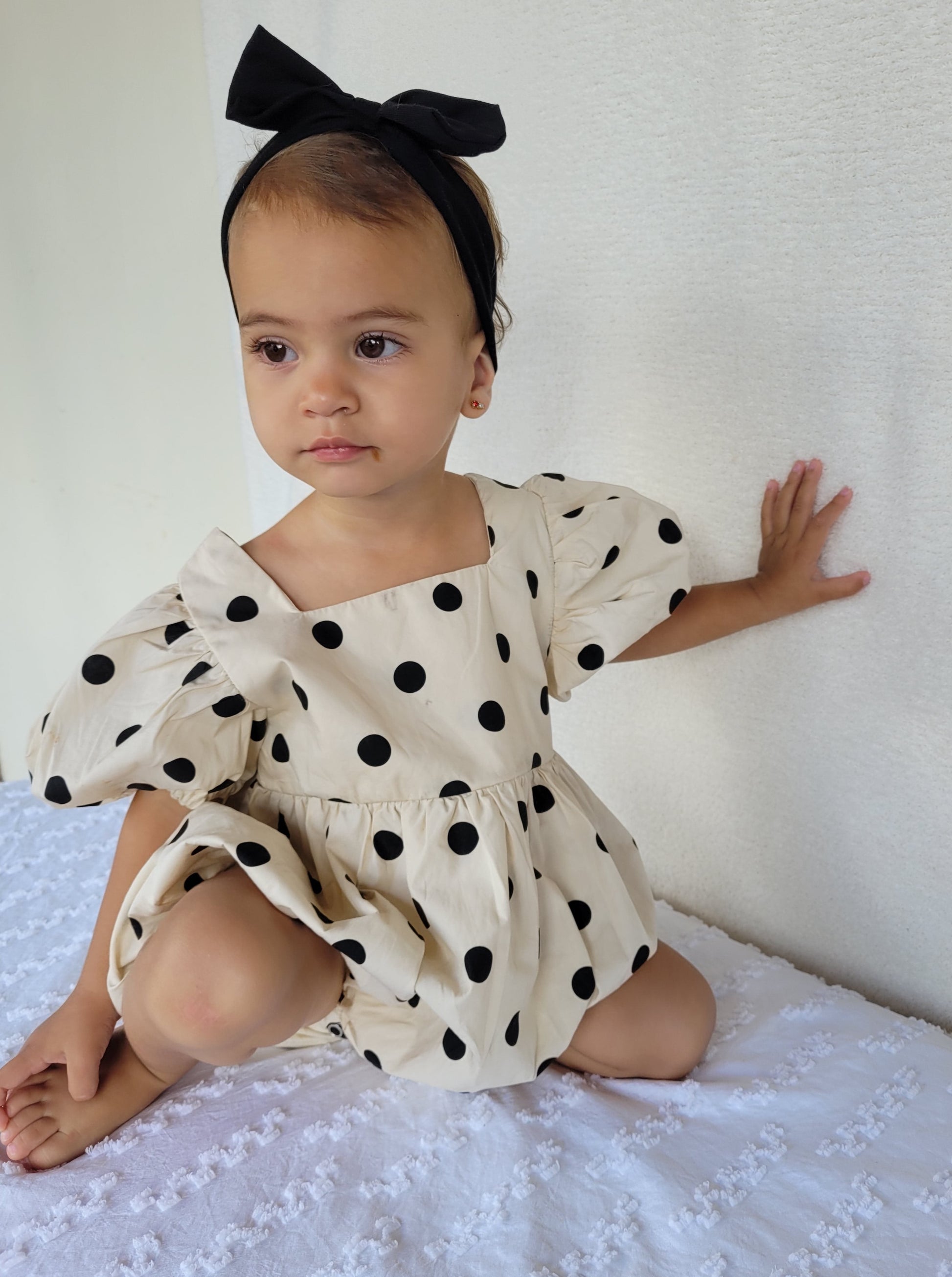 Dot Romper ( cames with matching hairband) - nunubebe