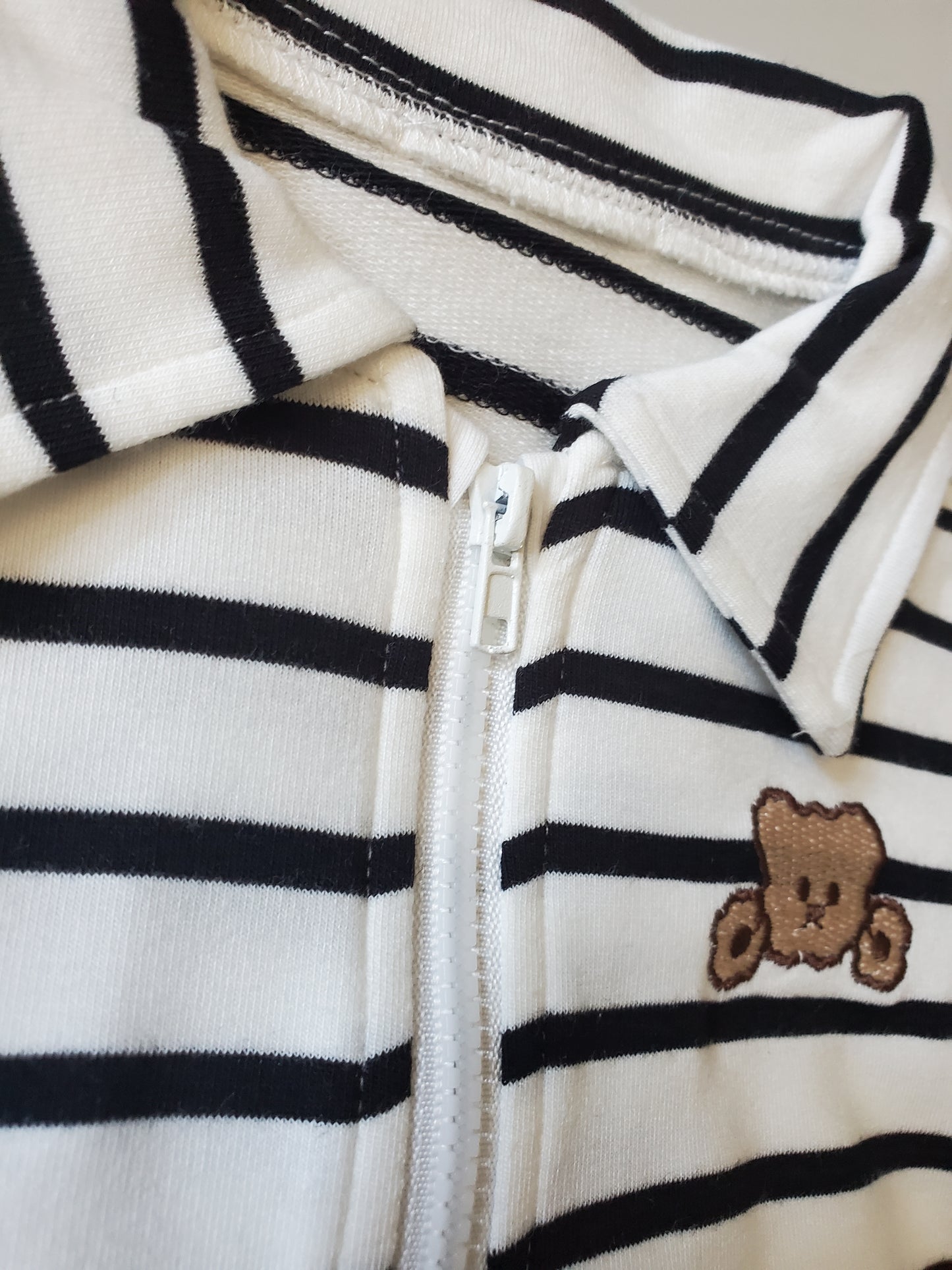 Striped Teddy Romper - nunubebe