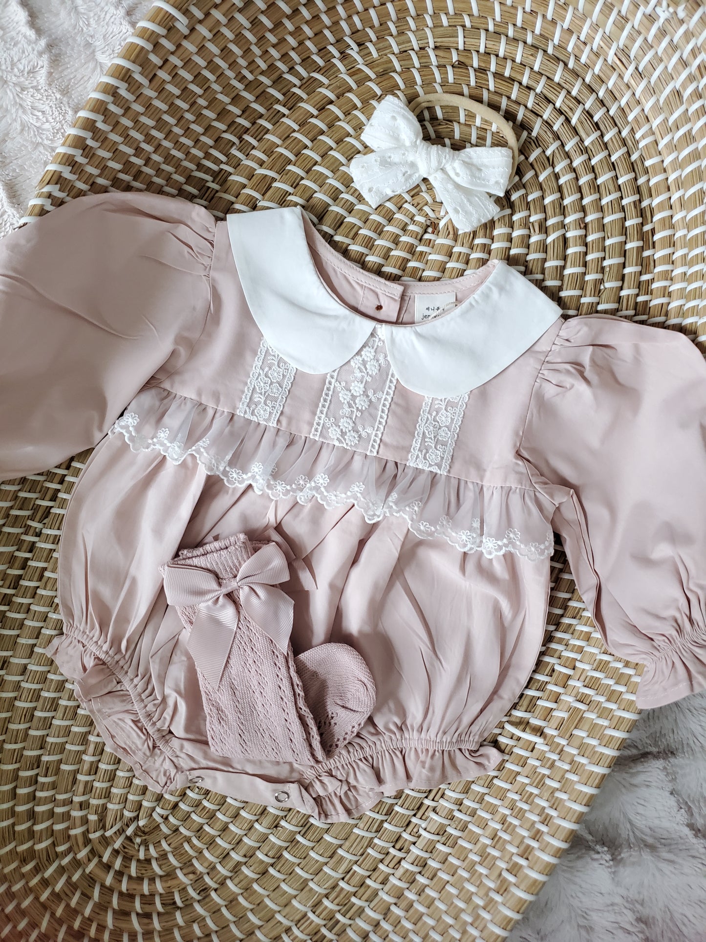 Nina Romper  (White and Pink option)