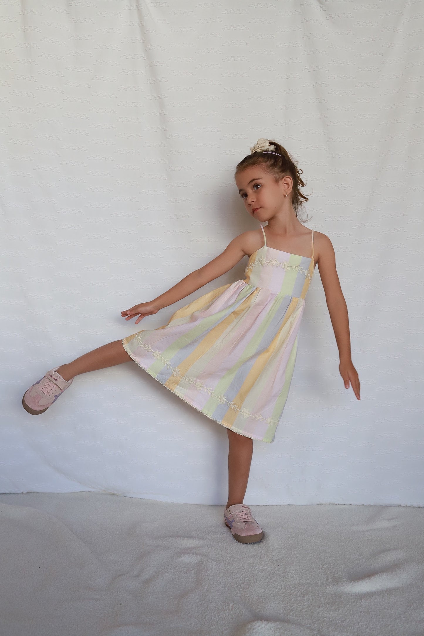 Pastel Rainbow Linen & Cotton Dress