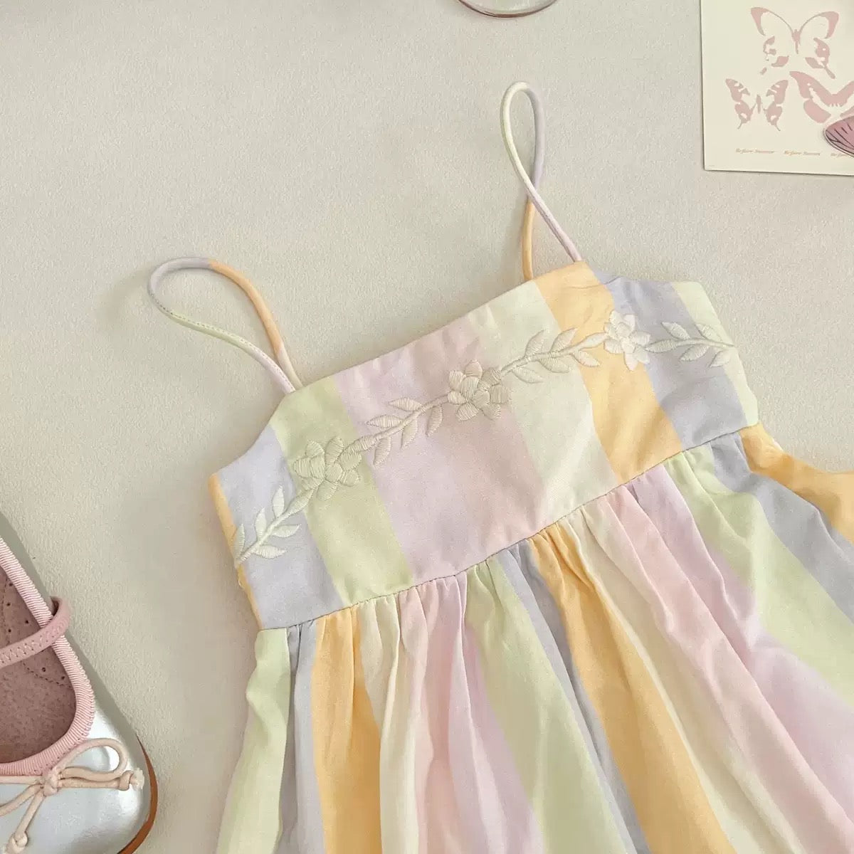 Pastel Rainbow Linen & Cotton Dress (1-2 weeks delivery time)