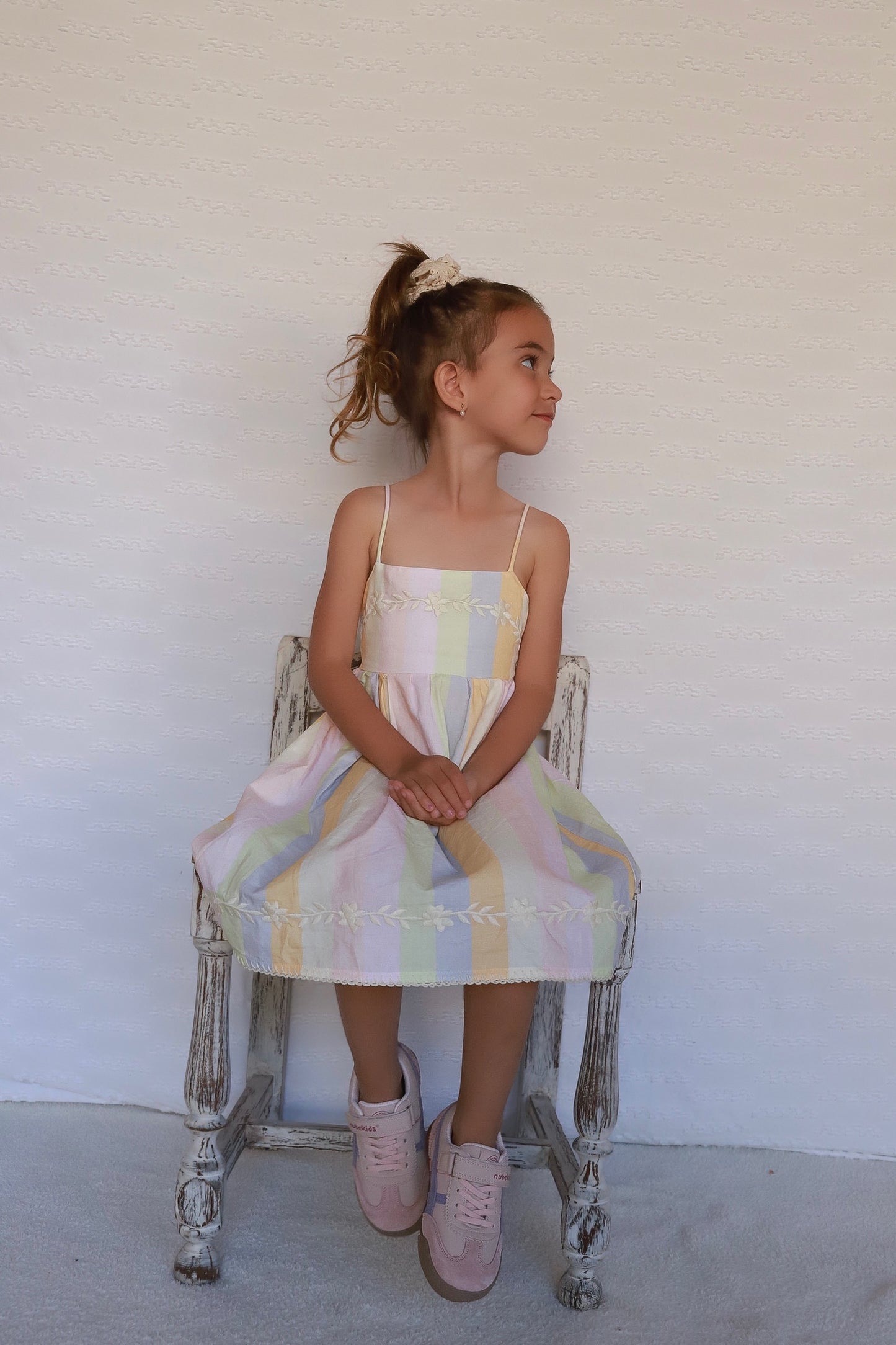 Pastel Rainbow Linen & Cotton Dress