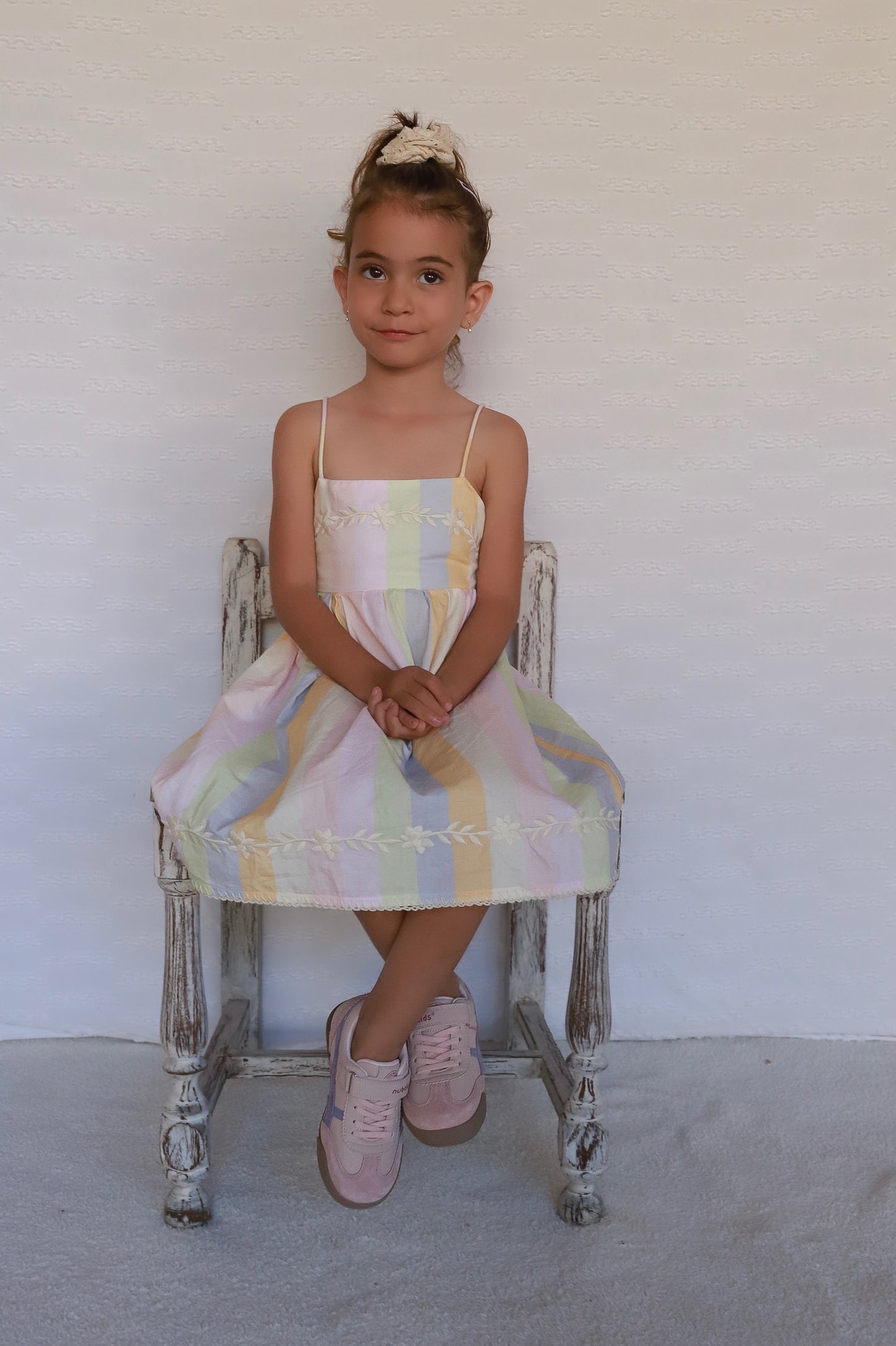 Pastel Rainbow Linen & Cotton Dress