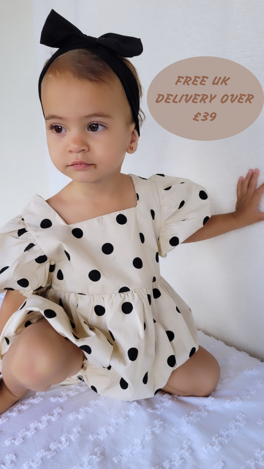 Dot Romper ( cames with matching hairband)