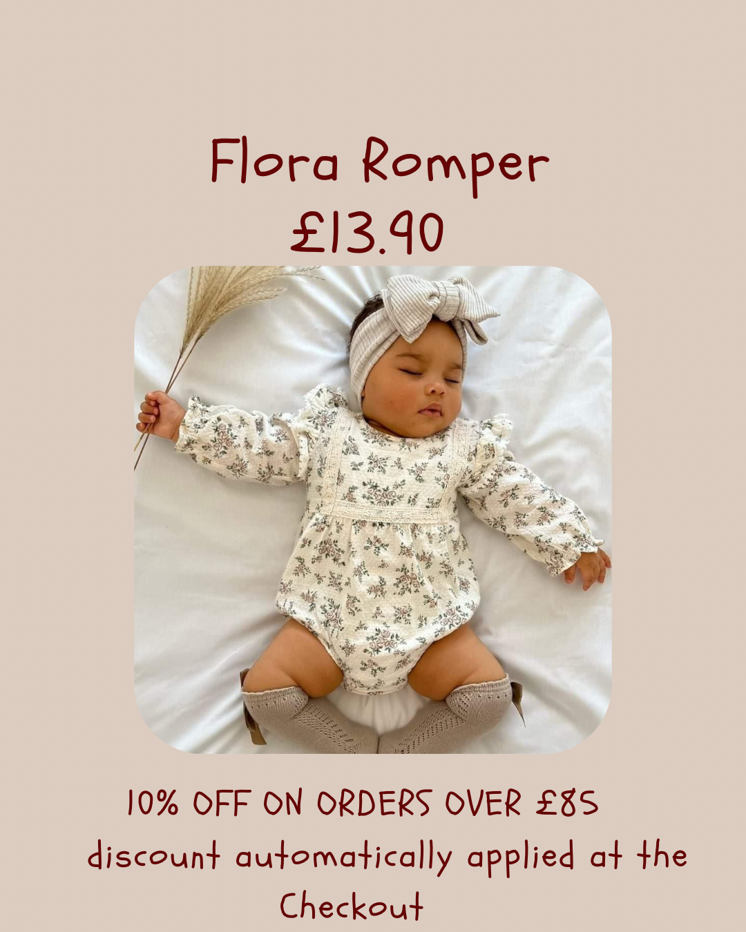 Flora Romper £13.90  (Available from size 0-3 m)