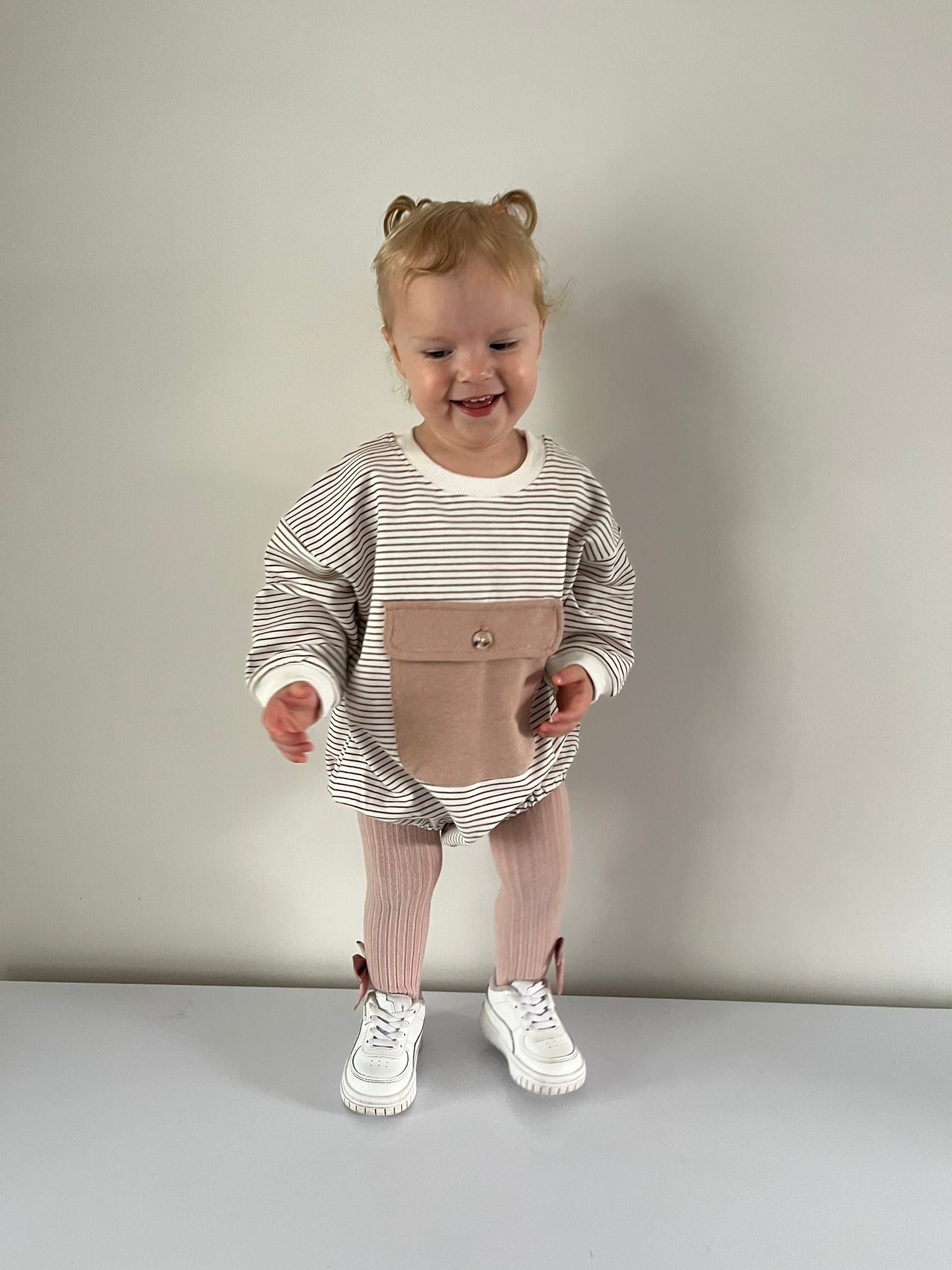 Striped Romper with pockets - nunubebe