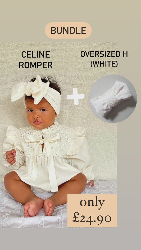 Celine Romper (Bundle) You get Celine Romper & An Oversized Hairband (white)