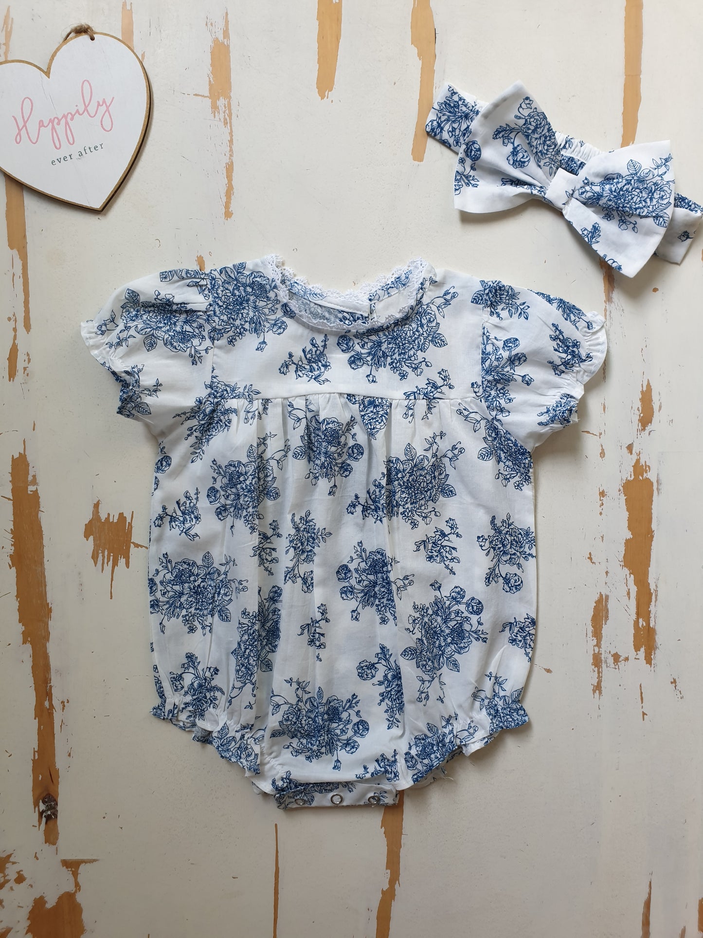 Blue Floral Romper