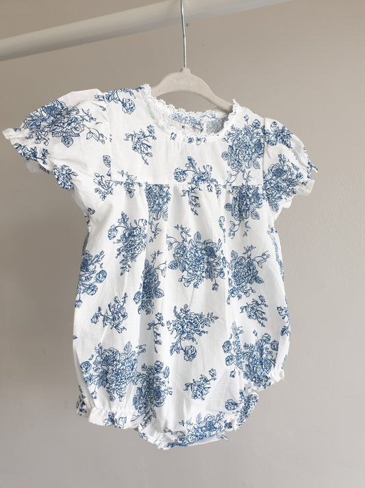 Blue Floral Romper