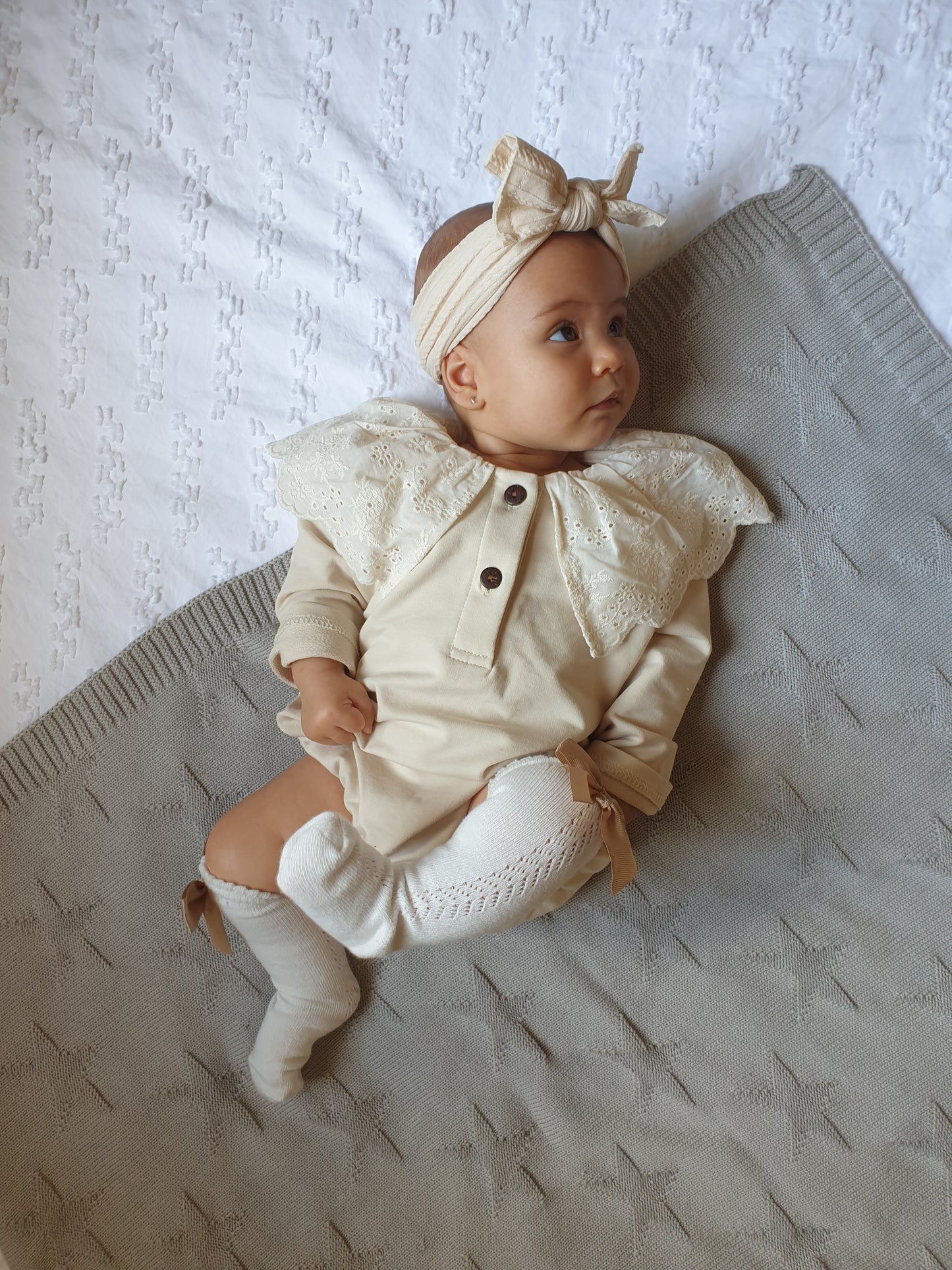 Frill Romper (Black and Beige option) - nunubebe