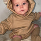 Bear Hooded Romper ( Brown /Ivory) - nunubebe