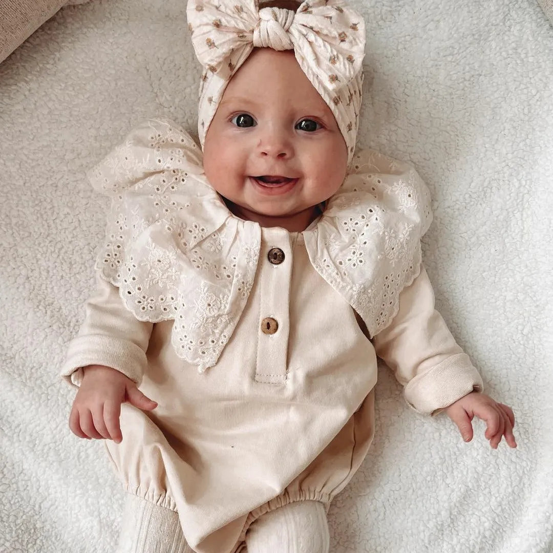 Frill Romper (Black and Beige option) - nunubebe