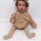 Bear Hooded Romper ( Brown /Ivory) - nunubebe